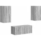 vidaXL Ensemble de meubles TV mural 2 pcs Gris Sonoma Bois composite