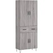 vidaXL Highboard Gris Sonoma 69,5x34x180 cm Matériau dérivé du bois