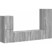 vidaXL Ensemble de meubles TV mural 4 pcs Gris Sonoma Bois composite
