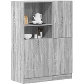 vidaXL Ensemble d'armoires de cuisine 2pcs sonoma gris bois ingénierie