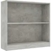 vidaXL Bibliothèque Gris béton 80x24x75 cm Bois d'ingénierie