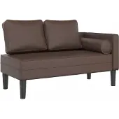 vidaXL Chaise longue avec coussin Marron Similicuir