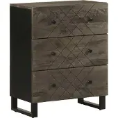vidaXL Sideboards 2 pcs. noir 60x33x75 cm bois massif mangue