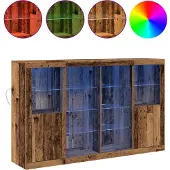vidaXL LED Sideboard Altholz 163 x 37 x 100 cm Holzwerkstoff