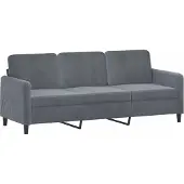 vidaXL Ensemble de canapés 3 pièces gris foncé velours