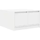 vidaXL Table basse avec tiroirs blanc 70,5x70x40 cm