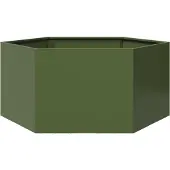 vidaXL Bac à plantes vert olive hexagonal 104x90x45 acier
