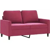 vidaXL Canapé à 2 places Rouge bordeaux 120 cm Velours