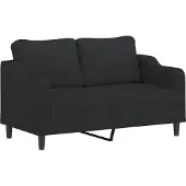 vidaXL Canapé 2 places noir 140 cm Tissu