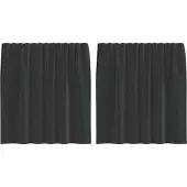 vidaXL Voile Rideaux avec patte 2 pcs. noir