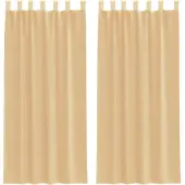 vidaXL Voile Rideaux avec passants 2 pcs. couleur sable 140x225 cm