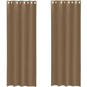 vidaXL Voile Rideaux avec illets 2 pcs. Marron clair