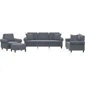 vidaXL Ensemble de canapés 4 pièces avec coussins gris foncé velours
