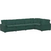 vidaXL Canapé modulable avec coussins velours vert foncé