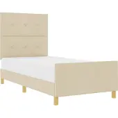 vidaXL Cadre de lit avec tête de lit Crème 80 x 200 cm Tissu