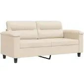 vidaXL Canapé 2 places Beige 140 cm Tissu microfibre