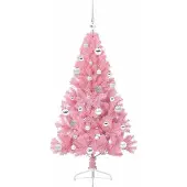 vidaXL Sapin de Noël artificiel pré-éclairé Rose 150 cm PVC