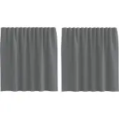 vidaXL Voile Rideaux avec poches pour tringles 2 pcs. Gris foncé