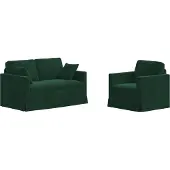 vidaXL Ensemble de canapé 2 pièces, velours vert foncé