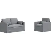 vidaXL Canapé 2 pcs Gris clair Mét¿¿