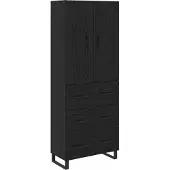 vidaXL Meuble haut, 2 pièces, imitation chêne noir, 69,5 x 34 x 180 cm