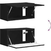 vidaXL Meuble TV 4 pièces Noir Bois composite