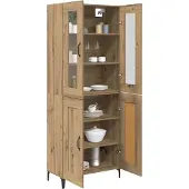 vidaXL Highboard Chêne Artisan 69,5 x 34 x 180 cm Matériau dérivé du bois