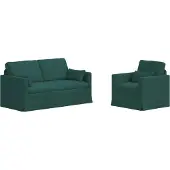 vidaXL Canapé 2 pcs Vert foncé Mét¿¿