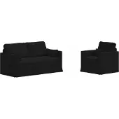 vidaXL Canapé 2 pcs Noir Mét¿¿