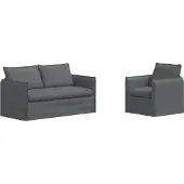 vidaXL Ensemble de canapés , 2 pièces, gris foncé, 156 x 82 x 85 cm, tissu