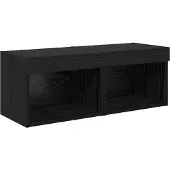 vidaXL Meuble TV mural, 8 pièces, noir, aspect chêne, aggloméré