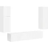 vidaXL Ensemble de meubles TV mural 4 pcs Blanc brillant Bois composite