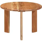 vidaXL : Ensemble de 3 tables gigognes, couleur marron, diamètre 54 cm, hauteur 40 cm, en bois d'acacia massif