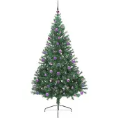 vidaXL Arbre de Noël artificiel pré-éclairé vert 210 cm PVC