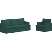 vidaXL Ensemble de canapés , 2 pièces, vert foncé, 201 x 80 x 85 cm, tissu