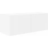 vidaXL Ensemble d'étagères murales pour téléviseur, à fixation murale, 4 pièces, blanc, bois composite