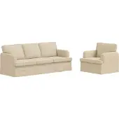 vidaXL Canapé 2 places Crème 144 x 80 x 85 cm Tissu
