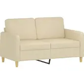 vidaXL Canapé à 2 places Crème 120 cm Tissu