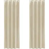 vidaXL Rideaux occultants 2 pcs Crème 140 x 260 cm Velours