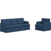 vidaXL Ensemble de canapés , 2 pièces, bleu, 201 x 80 x 85 cm, tissu