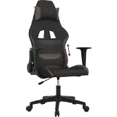 vidaXL Chaise de jeu Tissu noir et taupe