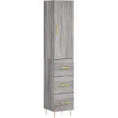 vidaXL Highboard Gris Sonoma 34,5x34x180 cm Matériau dérivé du bois