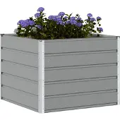 vidaXL Jardinière Gris Clair 100 X 100 X 75 Cm Acier