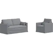 vidaXL Canapé 2 pcs Gris clair Mét¿¿