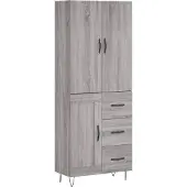 vidaXL Highboard Gris Sonoma 69,5x34x180 cm Matériau dérivé du bois