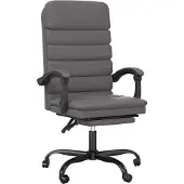 vidaXL Chaise de bureau avec fonction massage Gris Similicuir