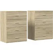 vidaXL Sideboards 2 pcs. chêne Sonoma 60x39x80 cm bois composite
