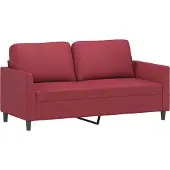 vidaXL Canapé 2 places vin rouge 140 cm similicuir