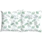 vidaXL : 2 coussins d'extérieur, tissu, motif de feuilles délicat