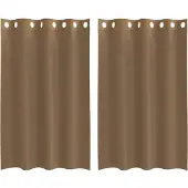 vidaXL Voile Rideaux avec illets 2 pcs. Marron clair